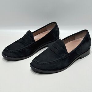 Vionic Waverly Black Nubuck Leather Penny Loafers Comfort Arch Support Women 7.5